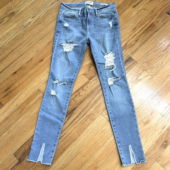 Frame Denim Jeans Le Skinny de Jeanne with front split - Picture 2 of 8